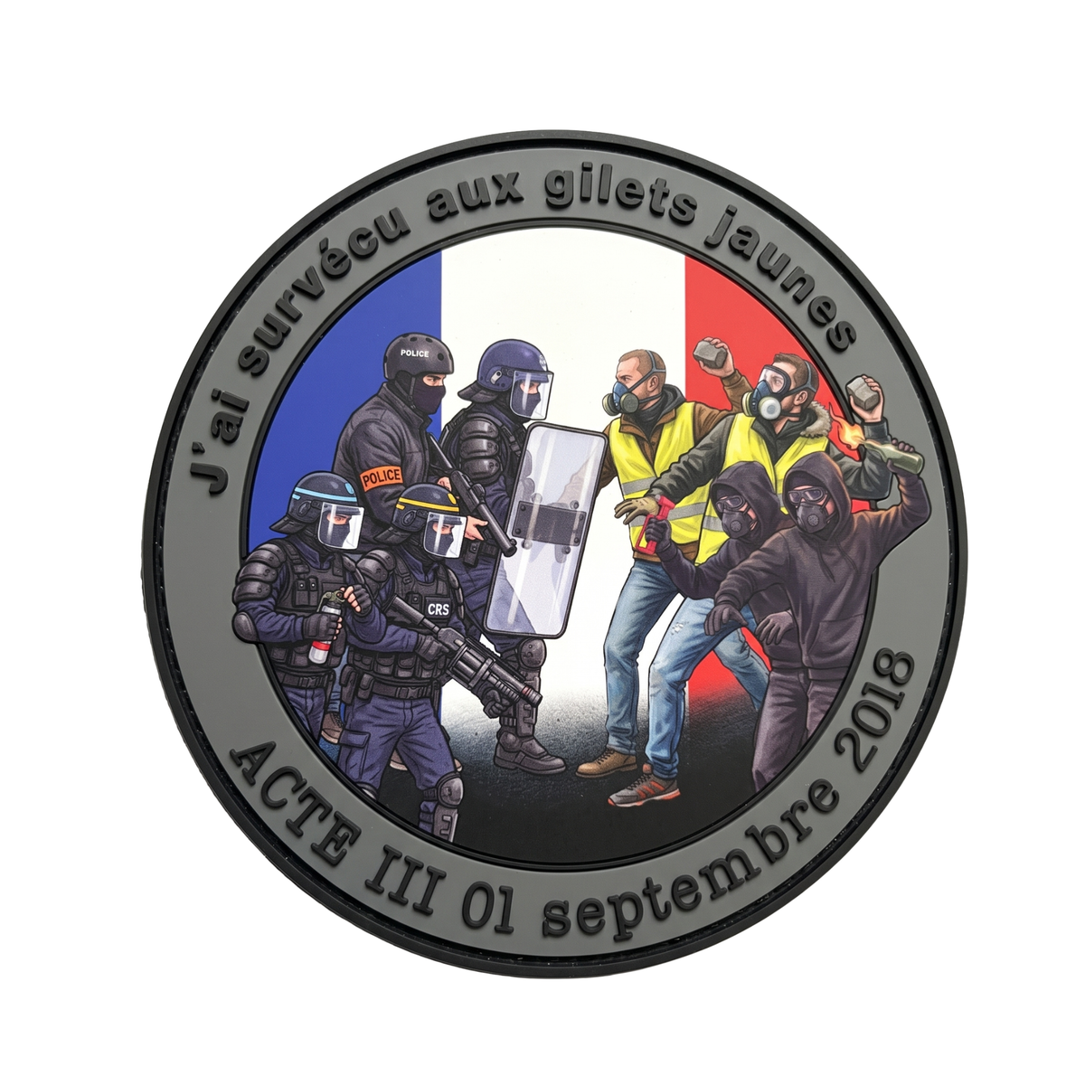 Patch PVC « J'ai survécu aux gilets jaunes » précommande