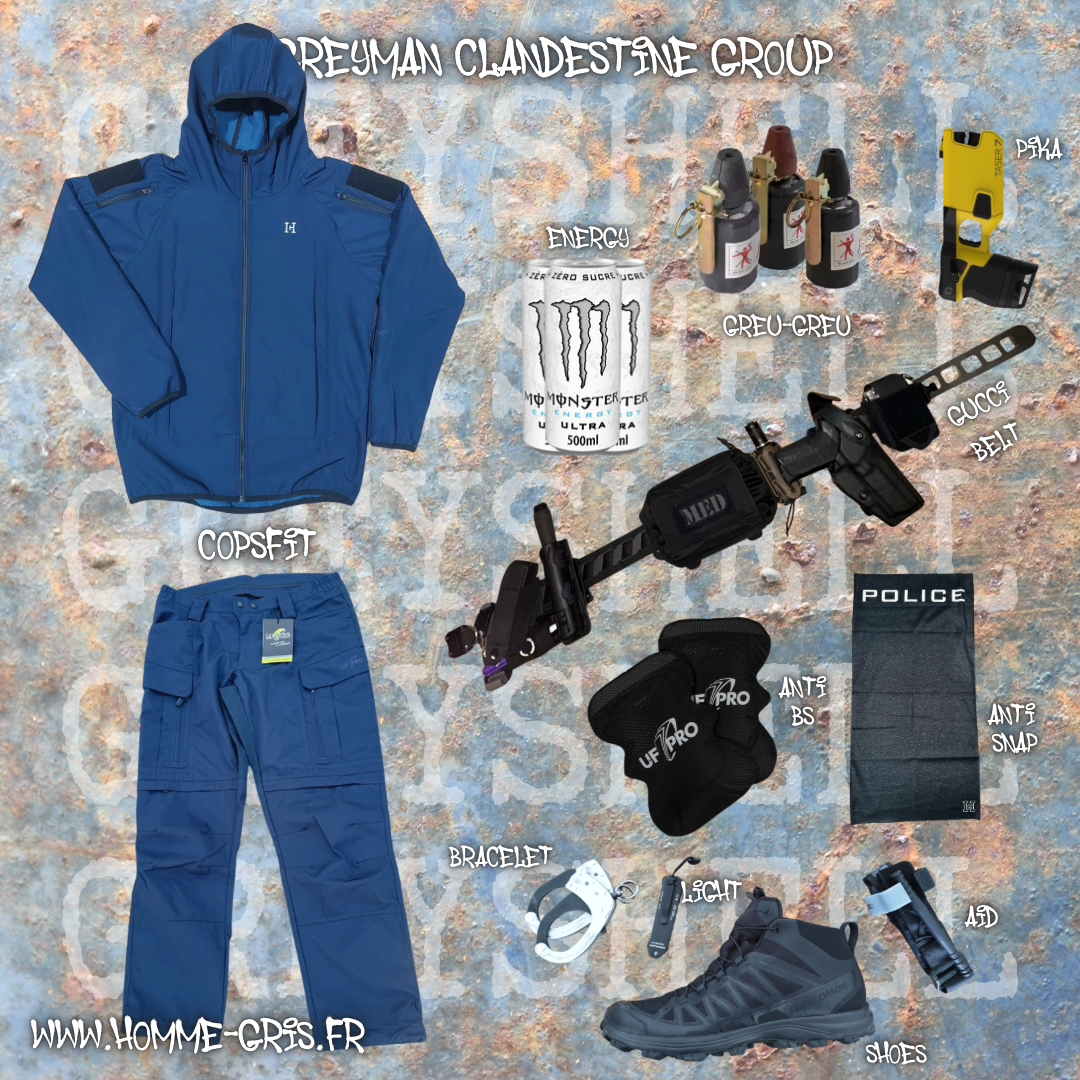 Softshell « PATROUILLEUR » bleu avec  velcro extérieur